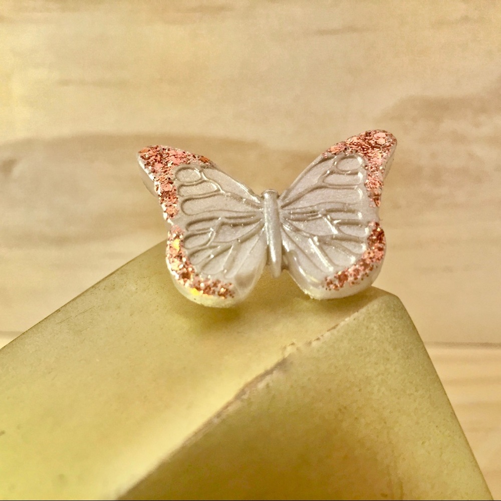 Butterfly Pin in Champagne & Copper Glitter